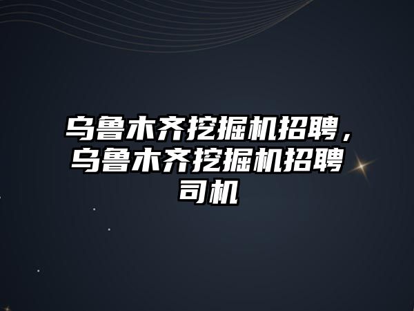 烏魯木齊挖掘機招聘，烏魯木齊挖掘機招聘司機