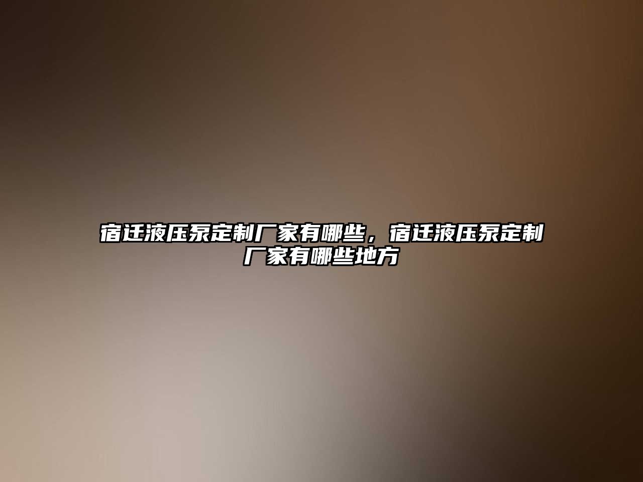 宿遷液壓泵定制廠家有哪些，宿遷液壓泵定制廠家有哪些地方