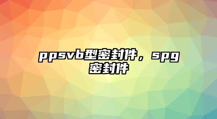 ppsvb型密封件，spg密封件