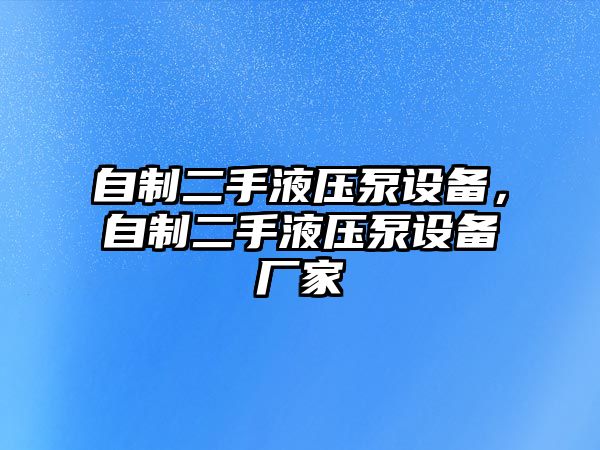 自制二手液壓泵設(shè)備，自制二手液壓泵設(shè)備廠家