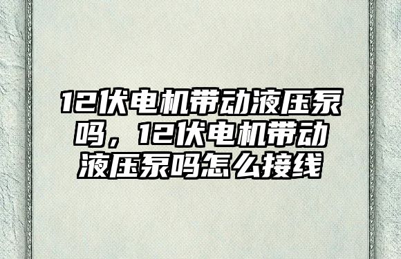 12伏電機(jī)帶動液壓泵嗎，12伏電機(jī)帶動液壓泵嗎怎么接線