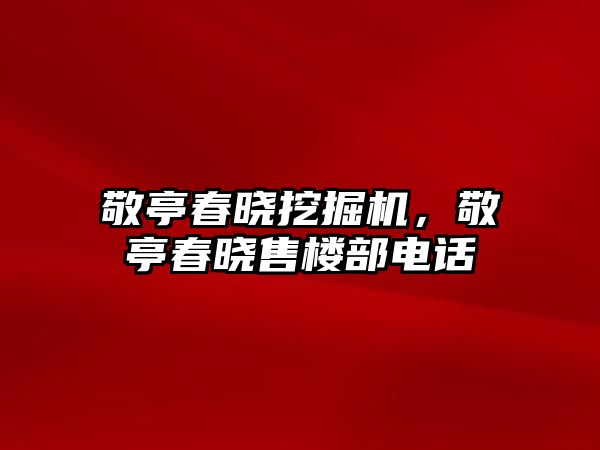 敬亭春曉挖掘機，敬亭春曉售樓部電話