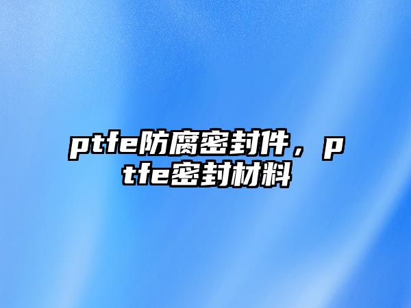 ptfe防腐密封件，ptfe密封材料