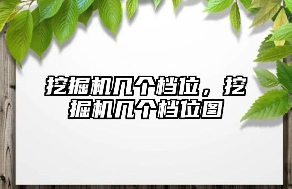 挖掘機幾個檔位，挖掘機幾個檔位圖