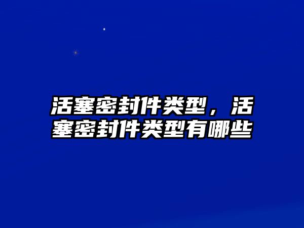 活塞密封件類型，活塞密封件類型有哪些