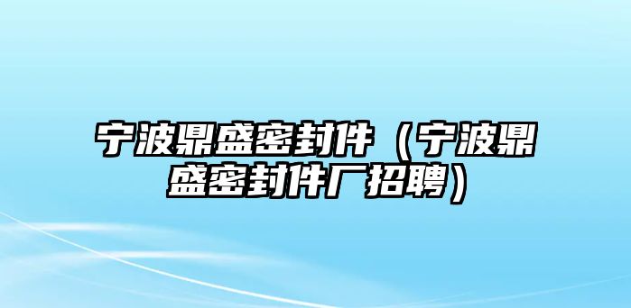 寧波鼎盛密封件（寧波鼎盛密封件廠招聘）