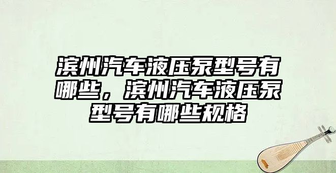 濱州汽車液壓泵型號有哪些，濱州汽車液壓泵型號有哪些規(guī)格