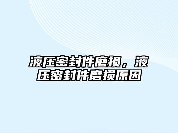 液壓密封件磨損，液壓密封件磨損原因