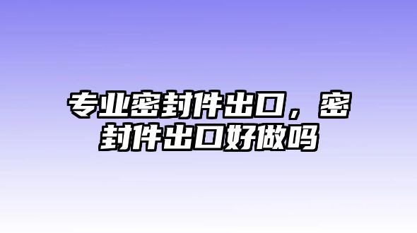 專業(yè)密封件出口，密封件出口好做嗎