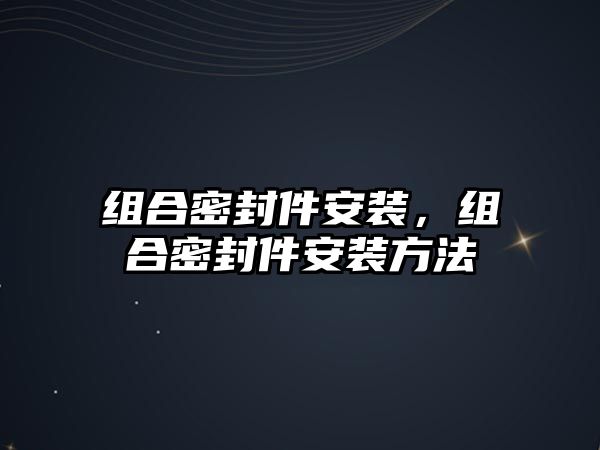 組合密封件安裝，組合密封件安裝方法