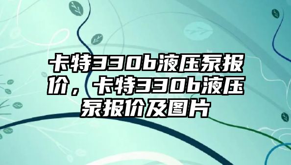 卡特330b液壓泵報價，卡特330b液壓泵報價及圖片