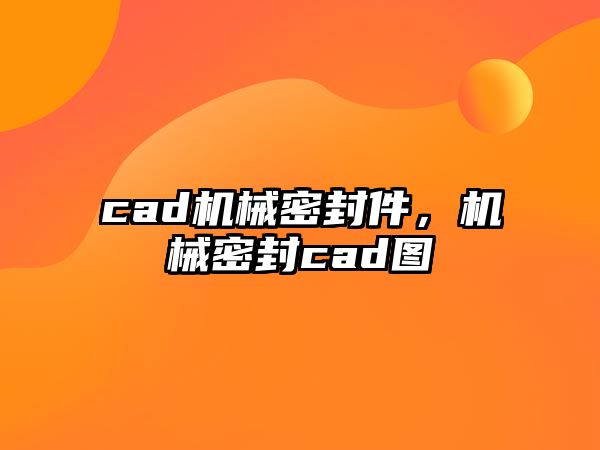 cad機械密封件，機械密封cad圖