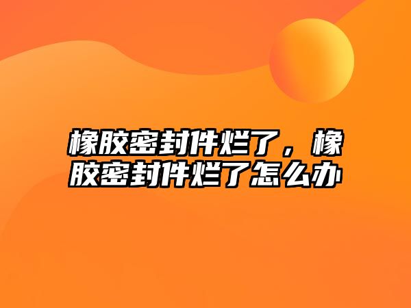 橡膠密封件爛了，橡膠密封件爛了怎么辦