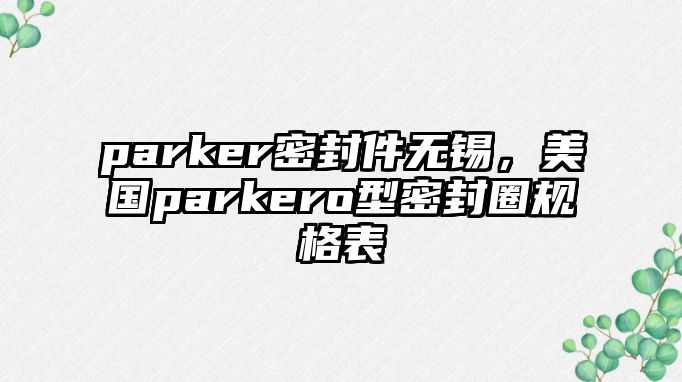 parker密封件無錫，美國parkero型密封圈規(guī)格表