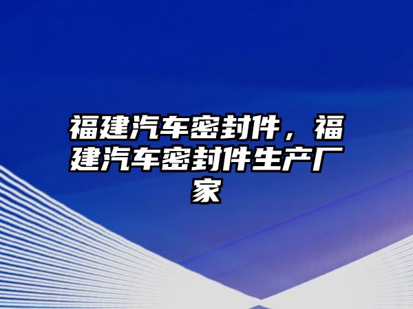 福建汽車密封件，福建汽車密封件生產(chǎn)廠家