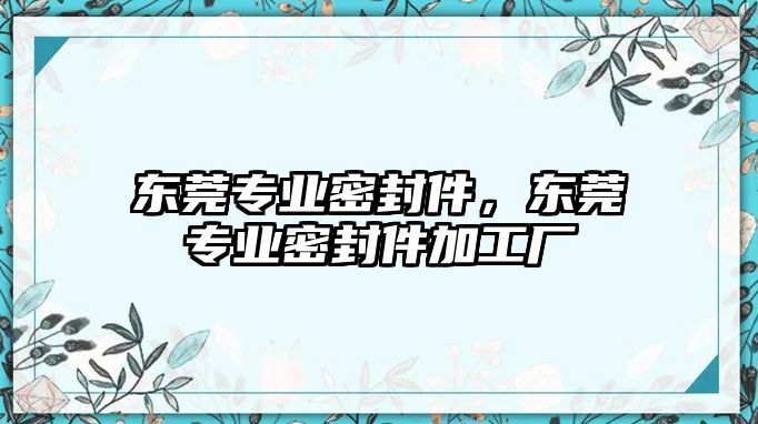 東莞專業(yè)密封件，東莞專業(yè)密封件加工廠