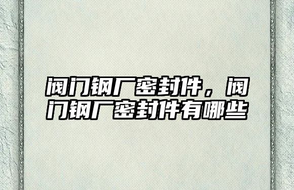 閥門鋼廠密封件，閥門鋼廠密封件有哪些