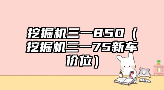 挖掘機三一850（挖掘機三一75新車價位）