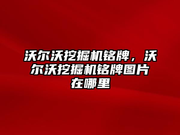 沃爾沃挖掘機銘牌，沃爾沃挖掘機銘牌圖片在哪里