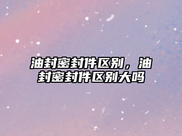 油封密封件區(qū)別，油封密封件區(qū)別大嗎