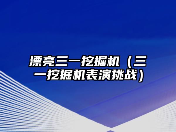 漂亮三一挖掘機(jī)（三一挖掘機(jī)表演挑戰(zhàn)）