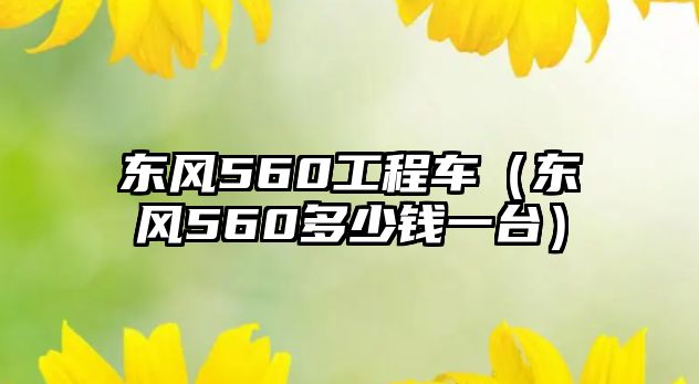 東風(fēng)560工程車（東風(fēng)560多少錢一臺(tái)）