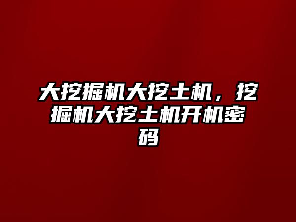 大挖掘機大挖土機，挖掘機大挖土機開機密碼