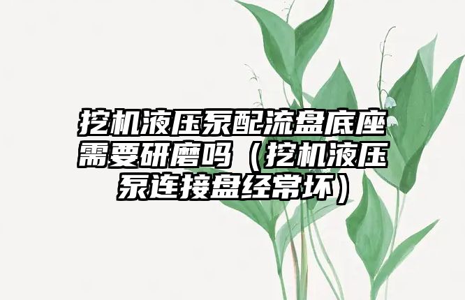 挖機液壓泵配流盤底座需要研磨嗎（挖機液壓泵連接盤經(jīng)常壞）