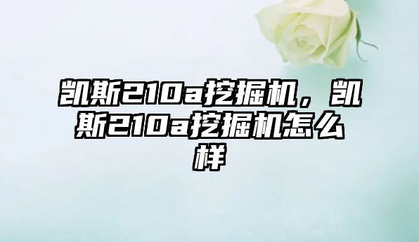 凱斯210a挖掘機(jī)，凱斯210a挖掘機(jī)怎么樣