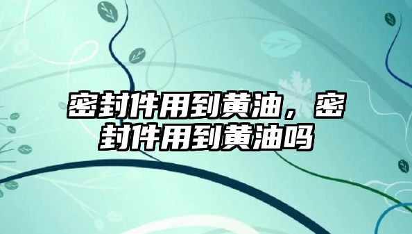 密封件用到黃油，密封件用到黃油嗎