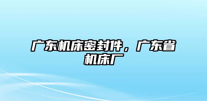 廣東機(jī)床密封件，廣東省機(jī)床廠