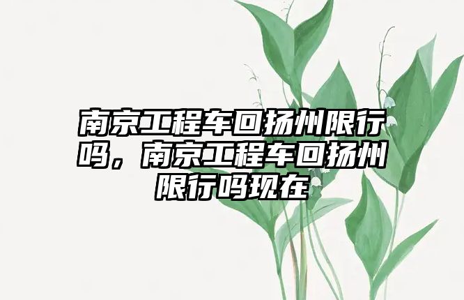 南京工程車回揚州限行嗎，南京工程車回揚州限行嗎現(xiàn)在