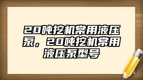 20噸挖機常用液壓泵，20噸挖機常用液壓泵型號