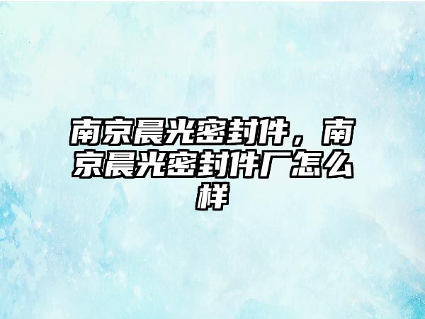 南京晨光密封件，南京晨光密封件廠怎么樣