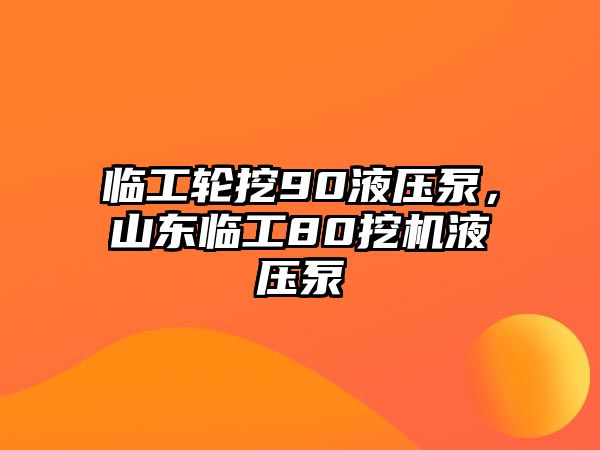 臨工輪挖90液壓泵，山東臨工80挖機液壓泵