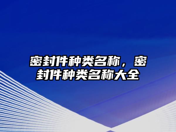 密封件種類名稱，密封件種類名稱大全