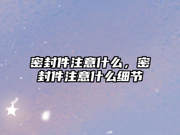 密封件注意什么，密封件注意什么細(xì)節(jié)