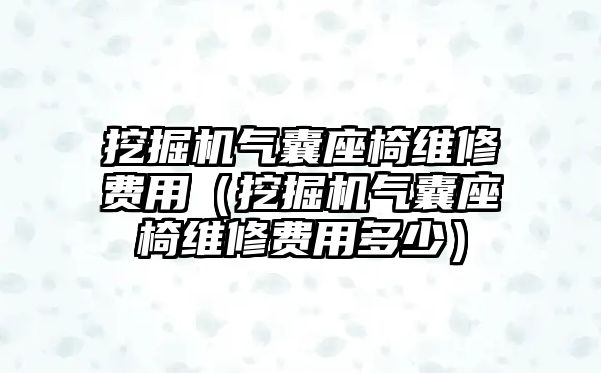 挖掘機氣囊座椅維修費用（挖掘機氣囊座椅維修費用多少）