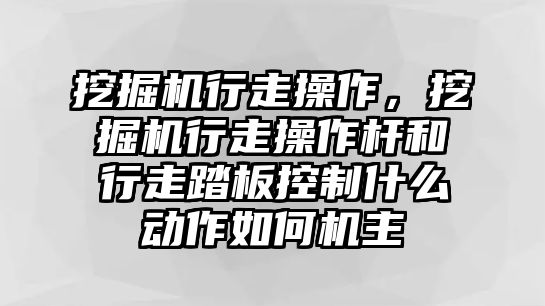 挖掘機(jī)行走操作，挖掘機(jī)行走操作桿和行走踏板控制什么動(dòng)作如何機(jī)主