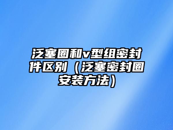 泛塞圈和v型組密封件區(qū)別（泛塞密封圈安裝方法）