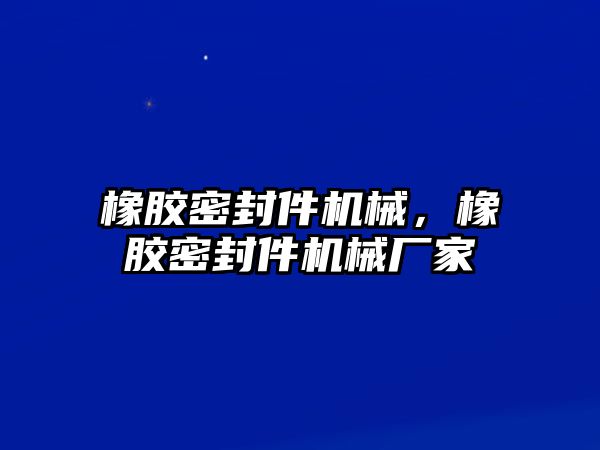 橡膠密封件機械，橡膠密封件機械廠家