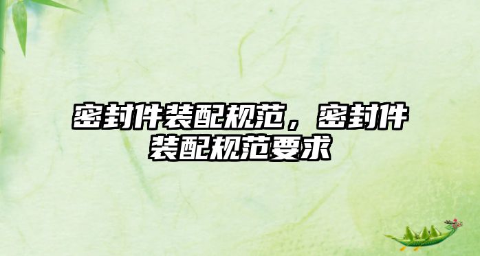 密封件裝配規(guī)范，密封件裝配規(guī)范要求