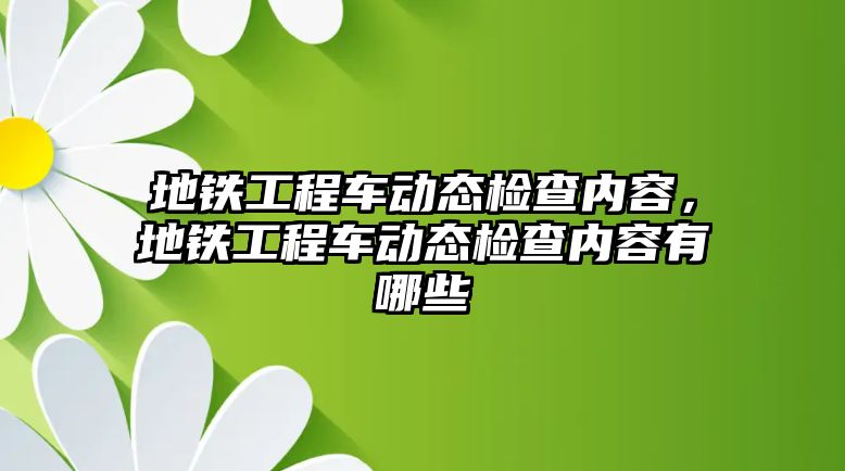 地鐵工程車動態(tài)檢查內(nèi)容，地鐵工程車動態(tài)檢查內(nèi)容有哪些