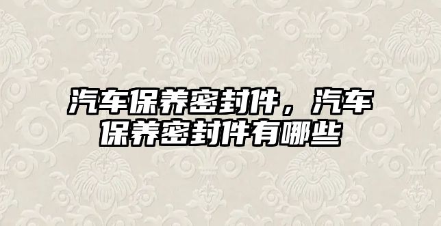 汽車保養(yǎng)密封件，汽車保養(yǎng)密封件有哪些