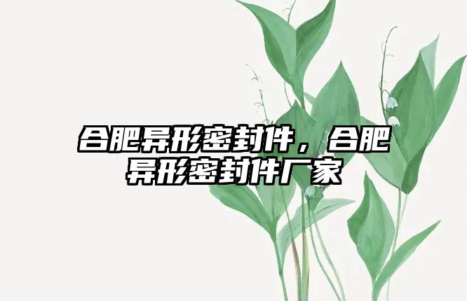 合肥異形密封件，合肥異形密封件廠家