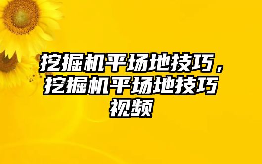 挖掘機(jī)平場地技巧，挖掘機(jī)平場地技巧視頻