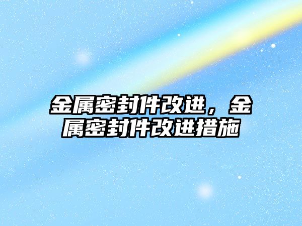 金屬密封件改進，金屬密封件改進措施