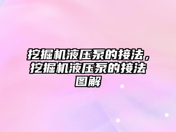 挖掘機液壓泵的接法，挖掘機液壓泵的接法圖解