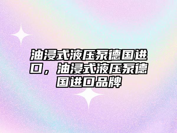 油浸式液壓泵德國(guó)進(jìn)口，油浸式液壓泵德國(guó)進(jìn)口品牌