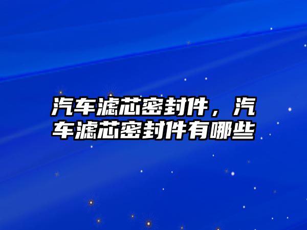 汽車濾芯密封件，汽車濾芯密封件有哪些